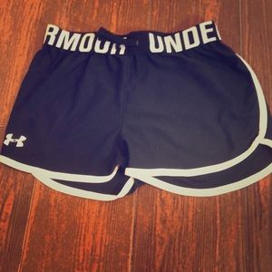 Black Under Armor shorts.
